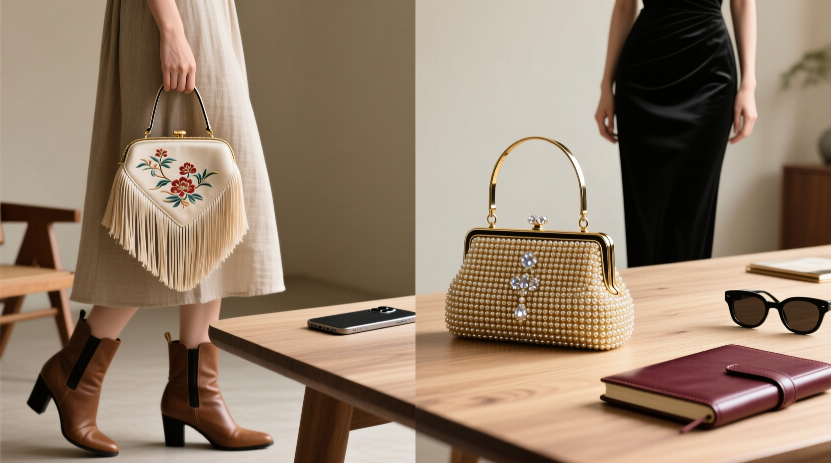 fringed hanfu bag vs beaded evening bag which is more versatile for modern wear