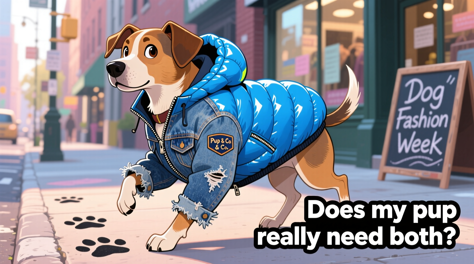 dog denim jacket vs puffer does my pup really need both