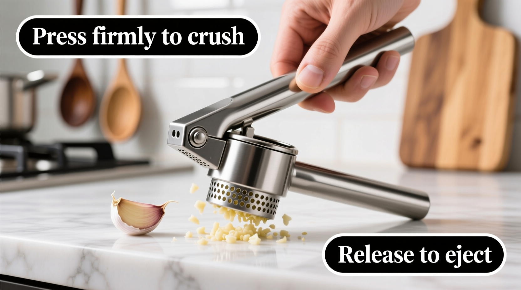 how to use garlic press