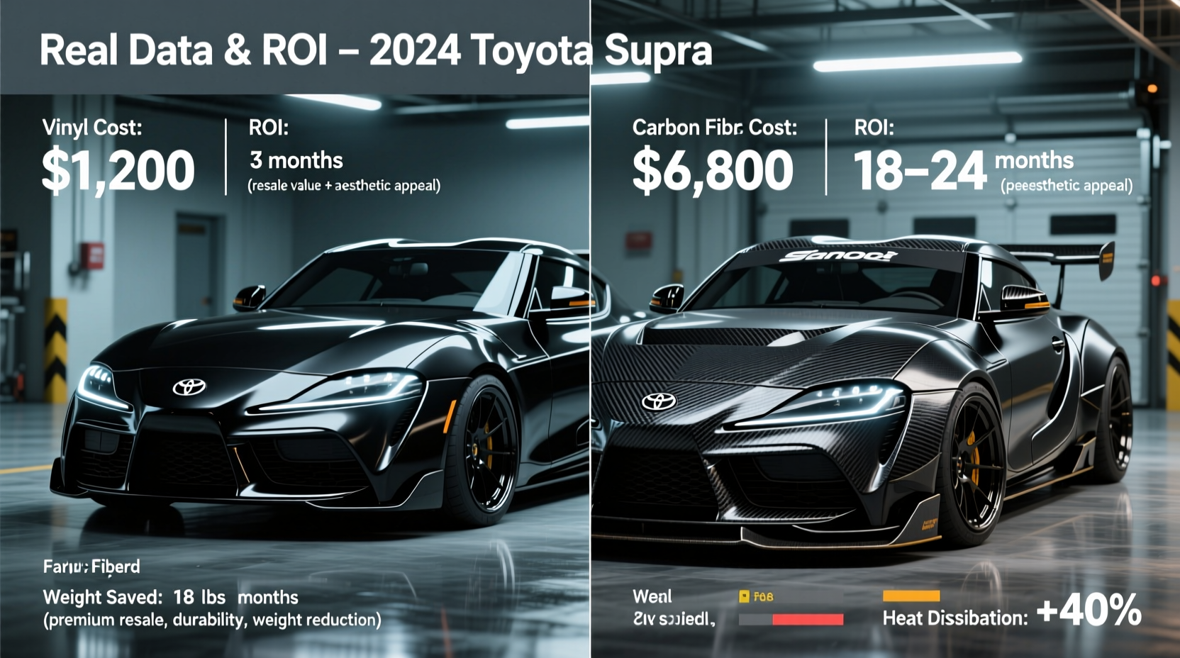 Carbon Fiber vs Vinyl for Toyota Supra: Real Data & ROI