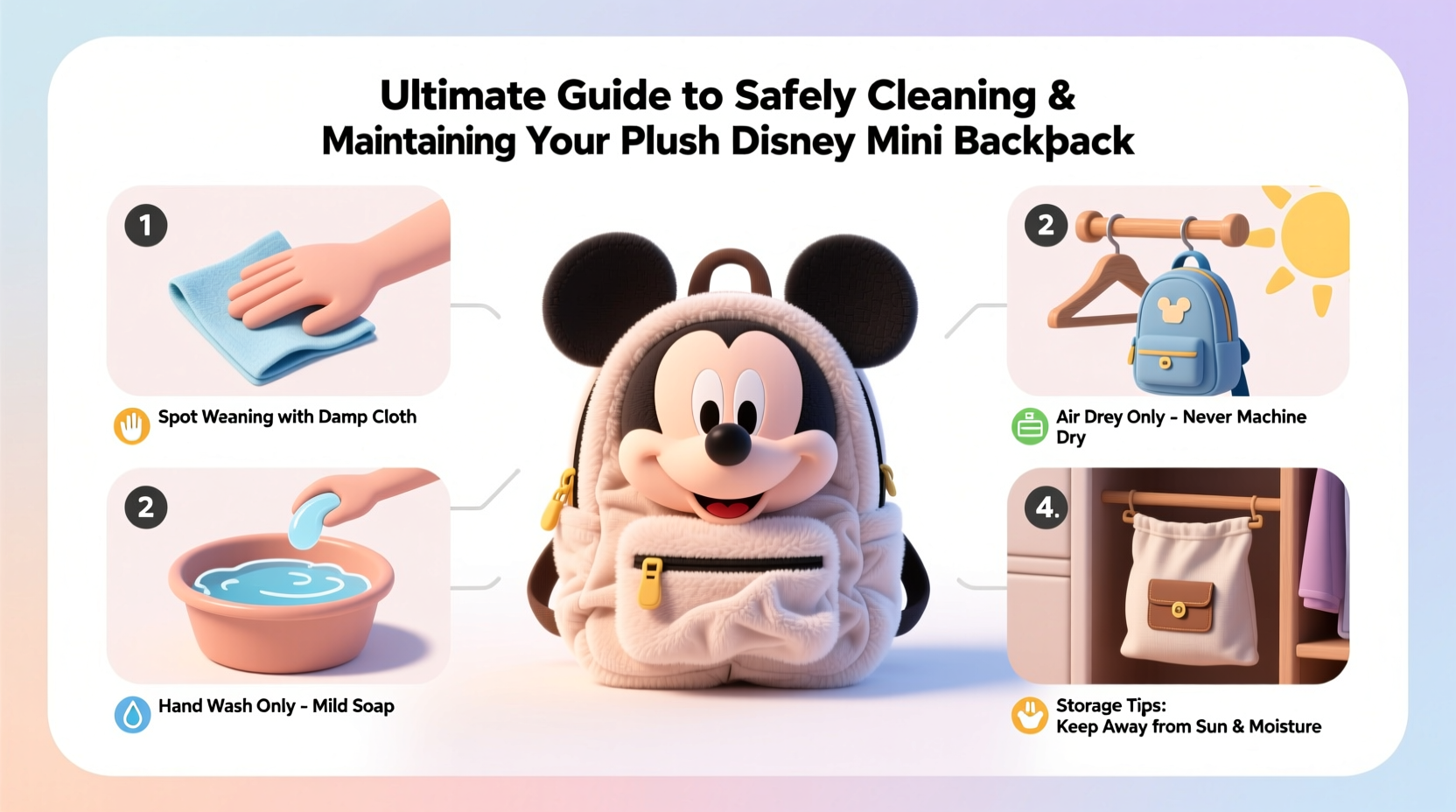 ultimate guide to safely cleaning and maintaining your plush disney mini backpack