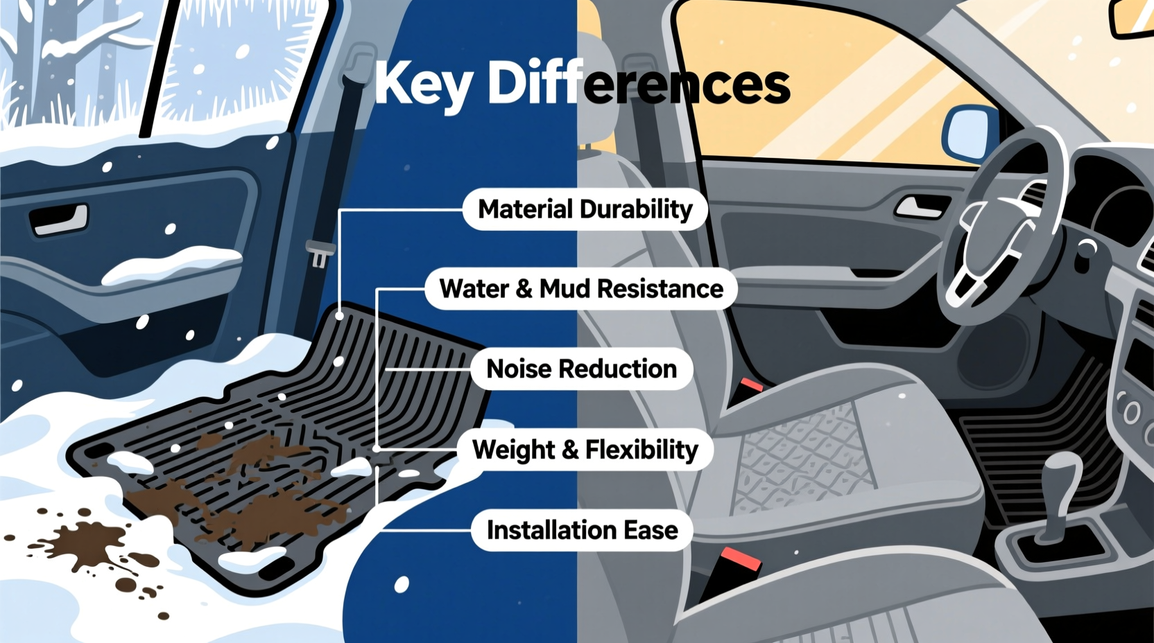 All-Weather vs Rubber Floor Mats: Key Differences Explained
