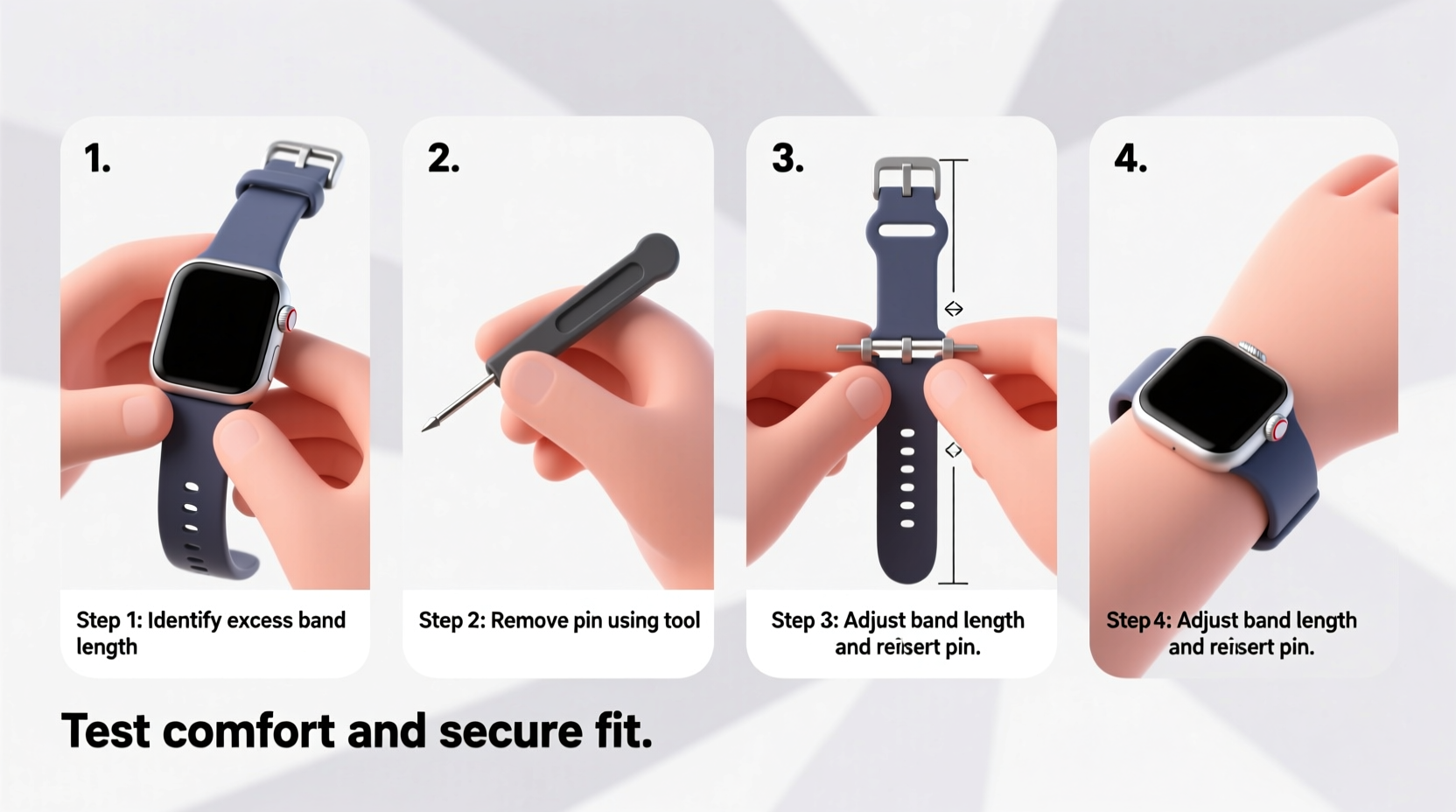step by step guide to adjusting a silicone watch band for a comfortable custom fit