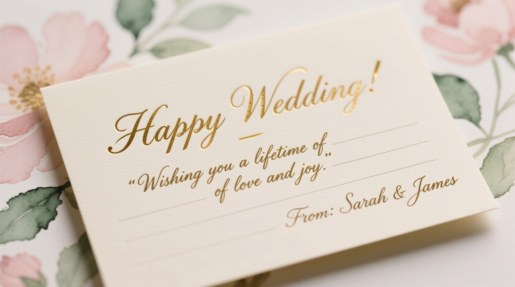 how to write a wedding check