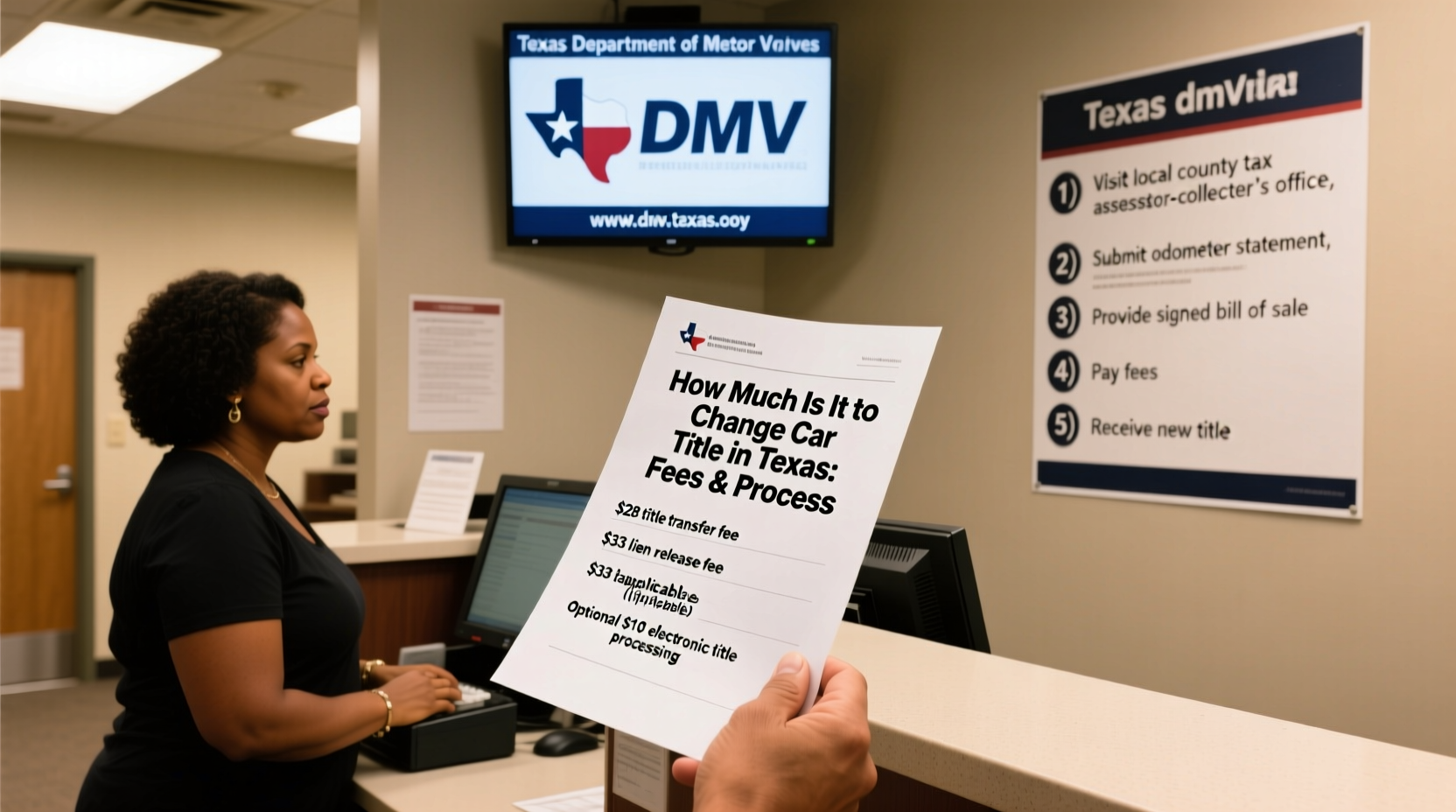 how much is it to change car title in texas