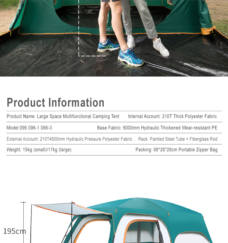 2021 Customized Wholesale, Luxury Wind Resistant Outdoor Large 8 10 12 Persons Hiking Glamping Family Camping Tents For Sale/