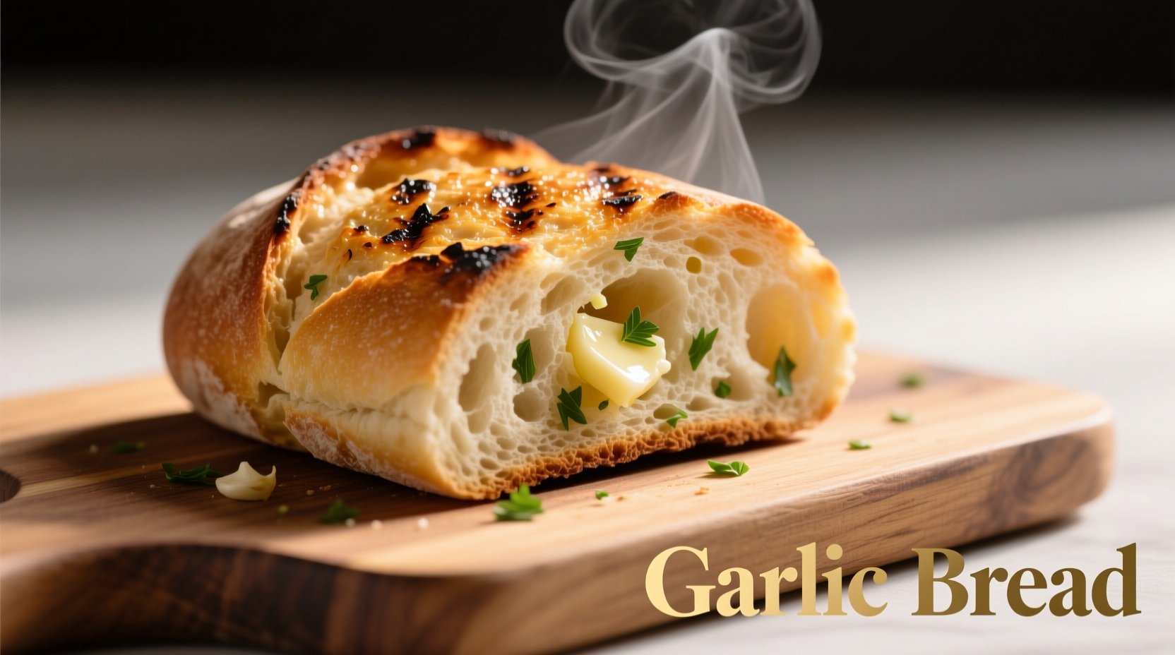 Perfectly grilled garlic bread with golden crust