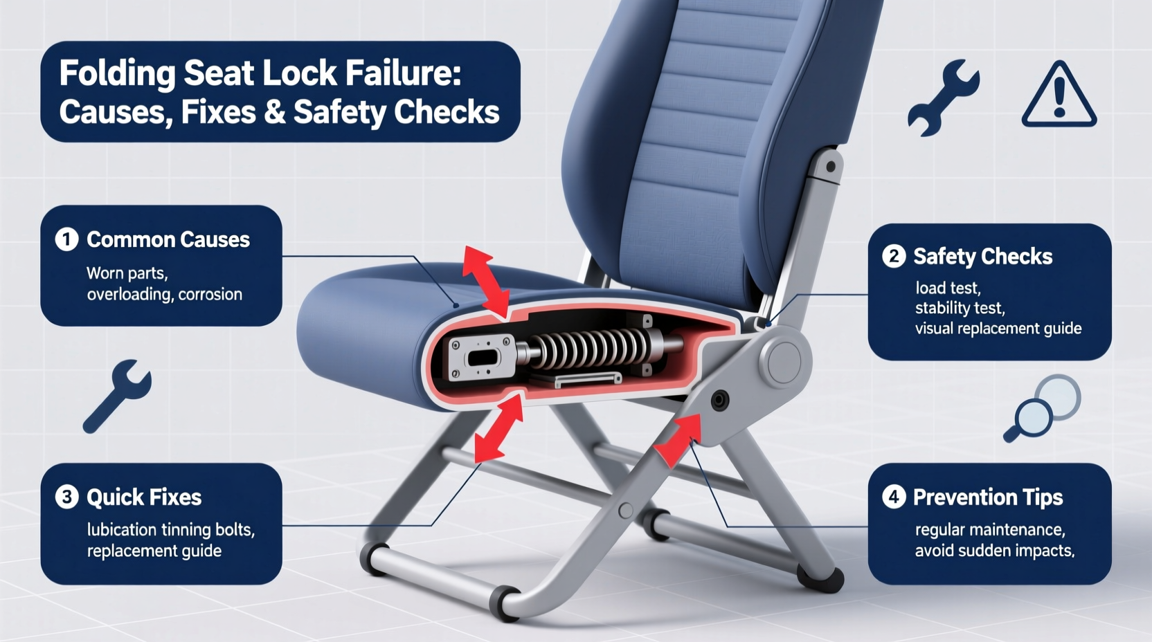 folding seat lock failure