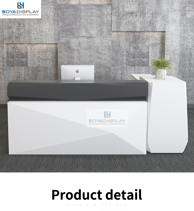 Well Designed hotel office salon white conter small table reception desk