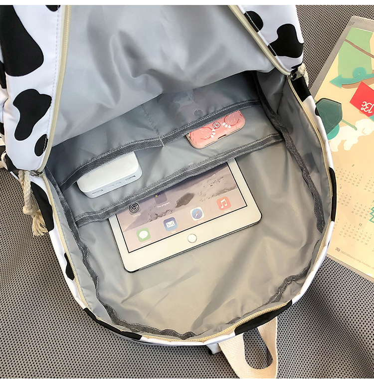 2022 Customized College Student Milk Cow New Designer Fashion School Harajuku Women Backpacks Lightweight Female Bag Book