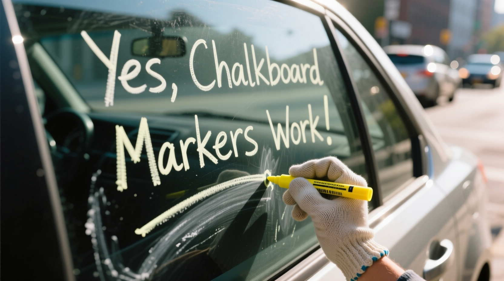 can you use chalkboard markers on car windows
