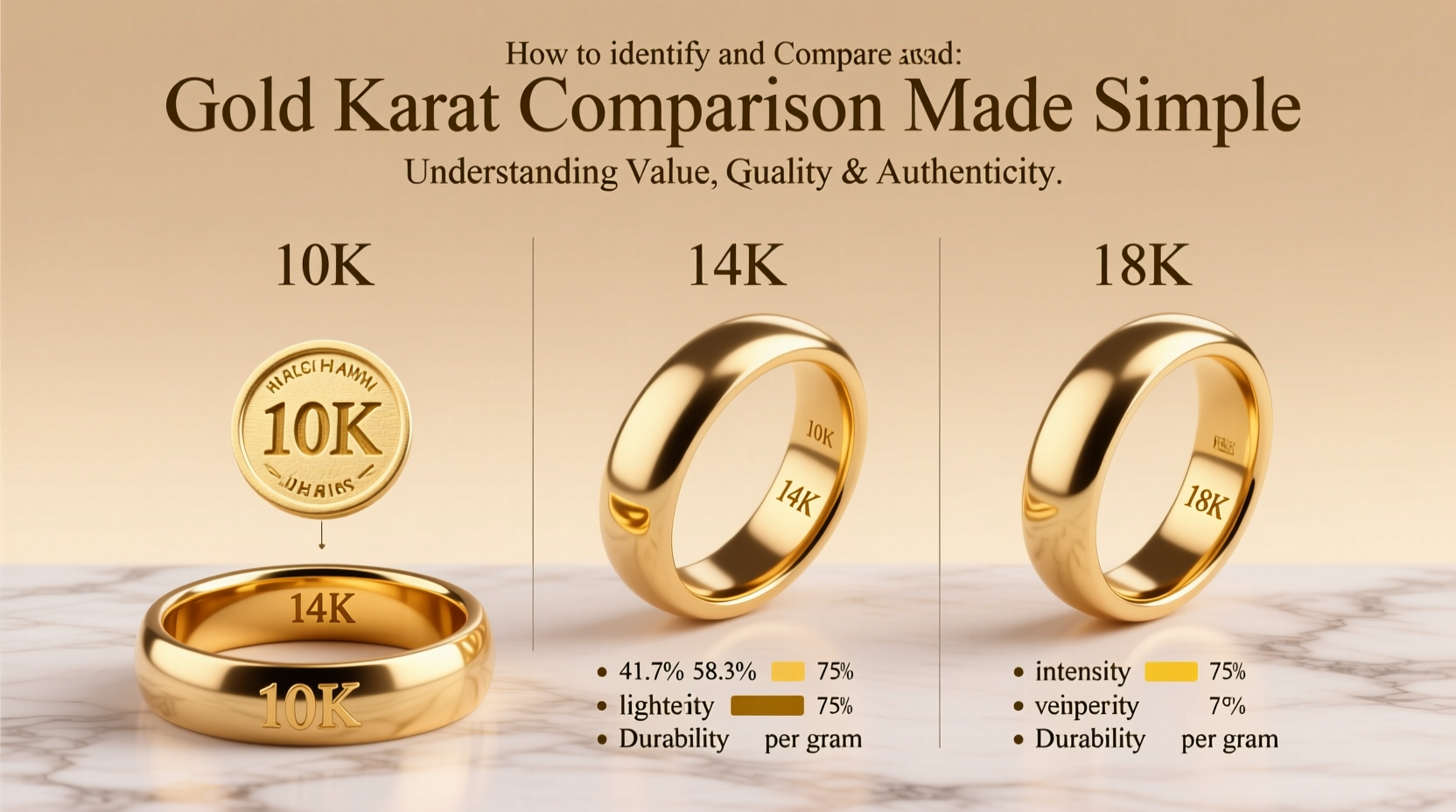 how to identify and compare 10k 14k and 18k gold a practical guide for buyers