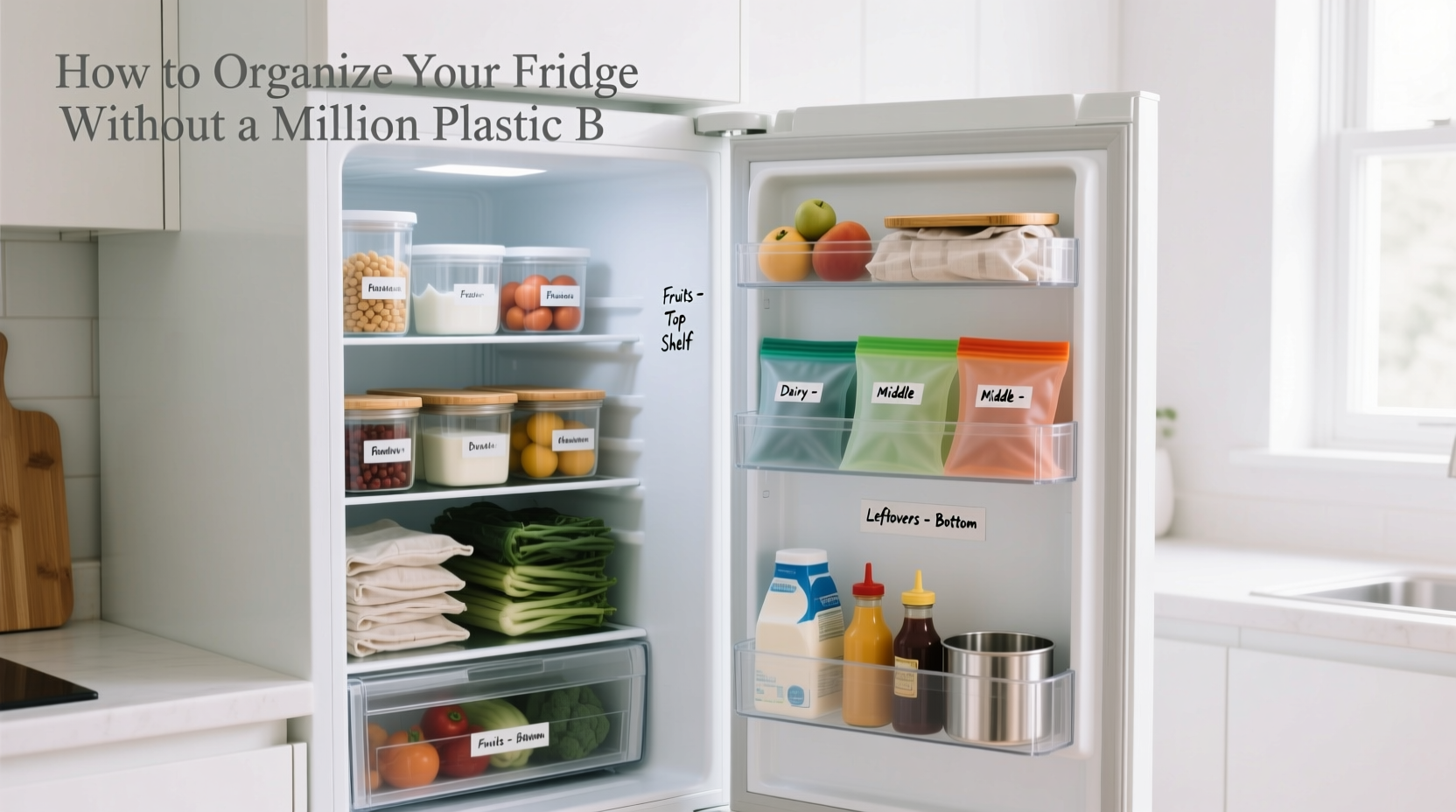 how to organize your fridge without a million plastic b