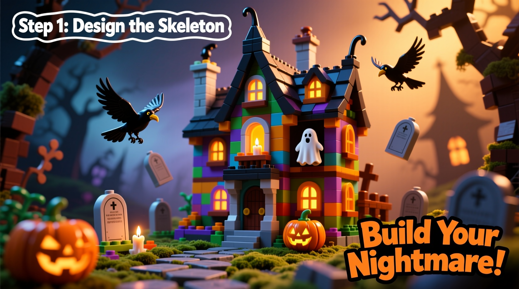 creative tips and step by step guide to building an impressive halloween themed block model