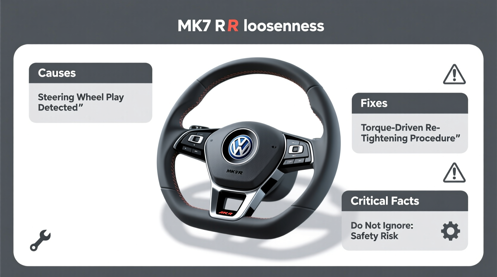 mk7 r steering wheel looseness