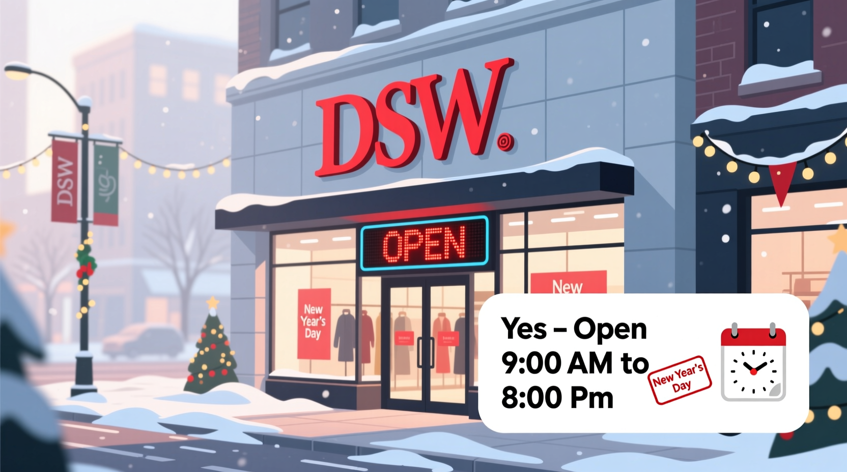 is dsw open on new years day