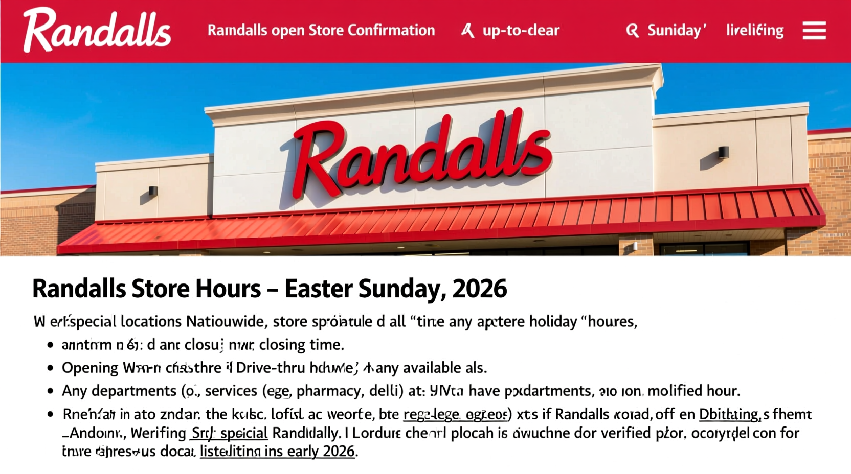 is randalls open easter
