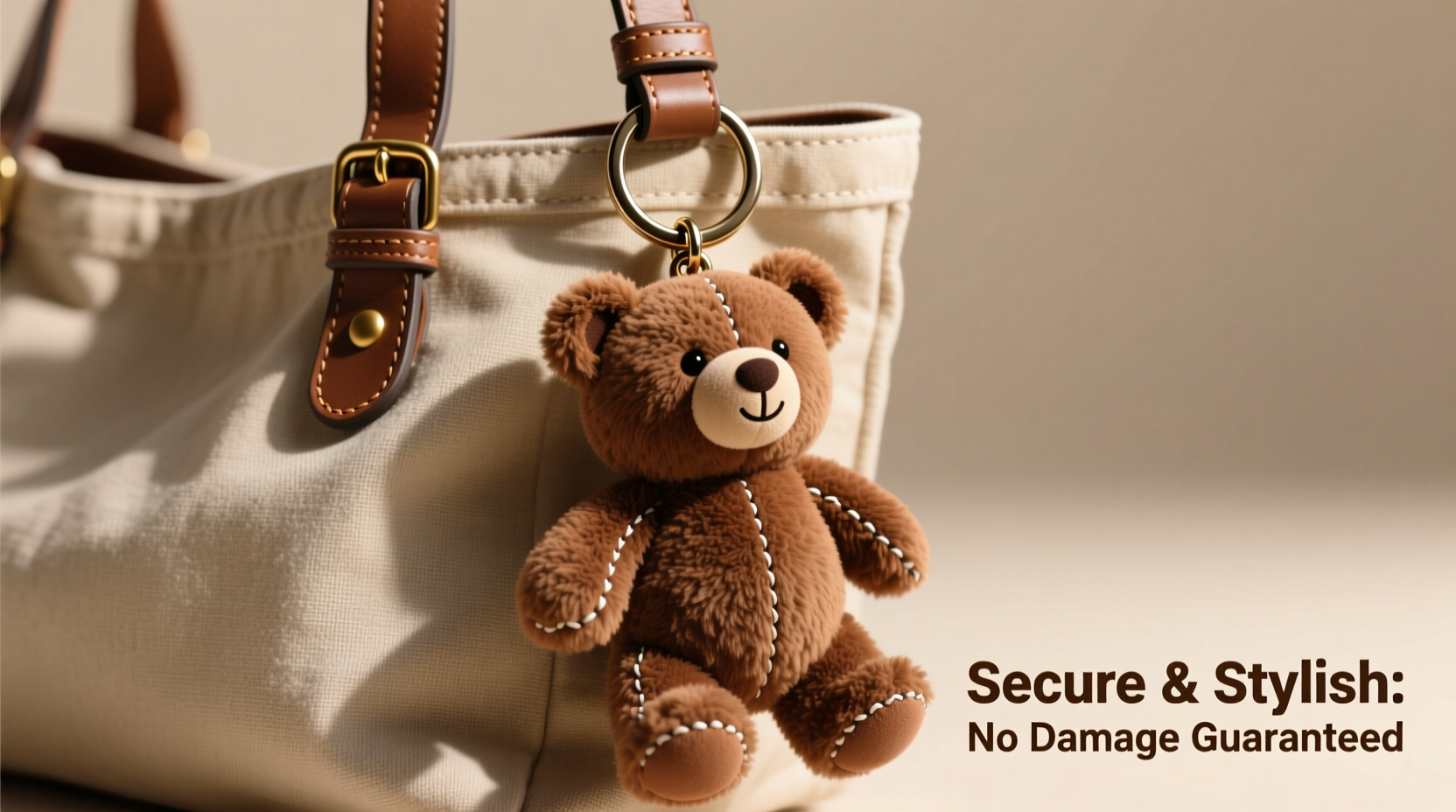 creative and secure ways to attach a big bear keychain to your bag without damage