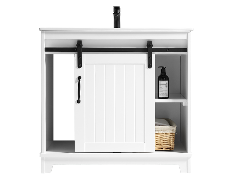 American style floor standing solid wood rustic bathroom furniture vanity