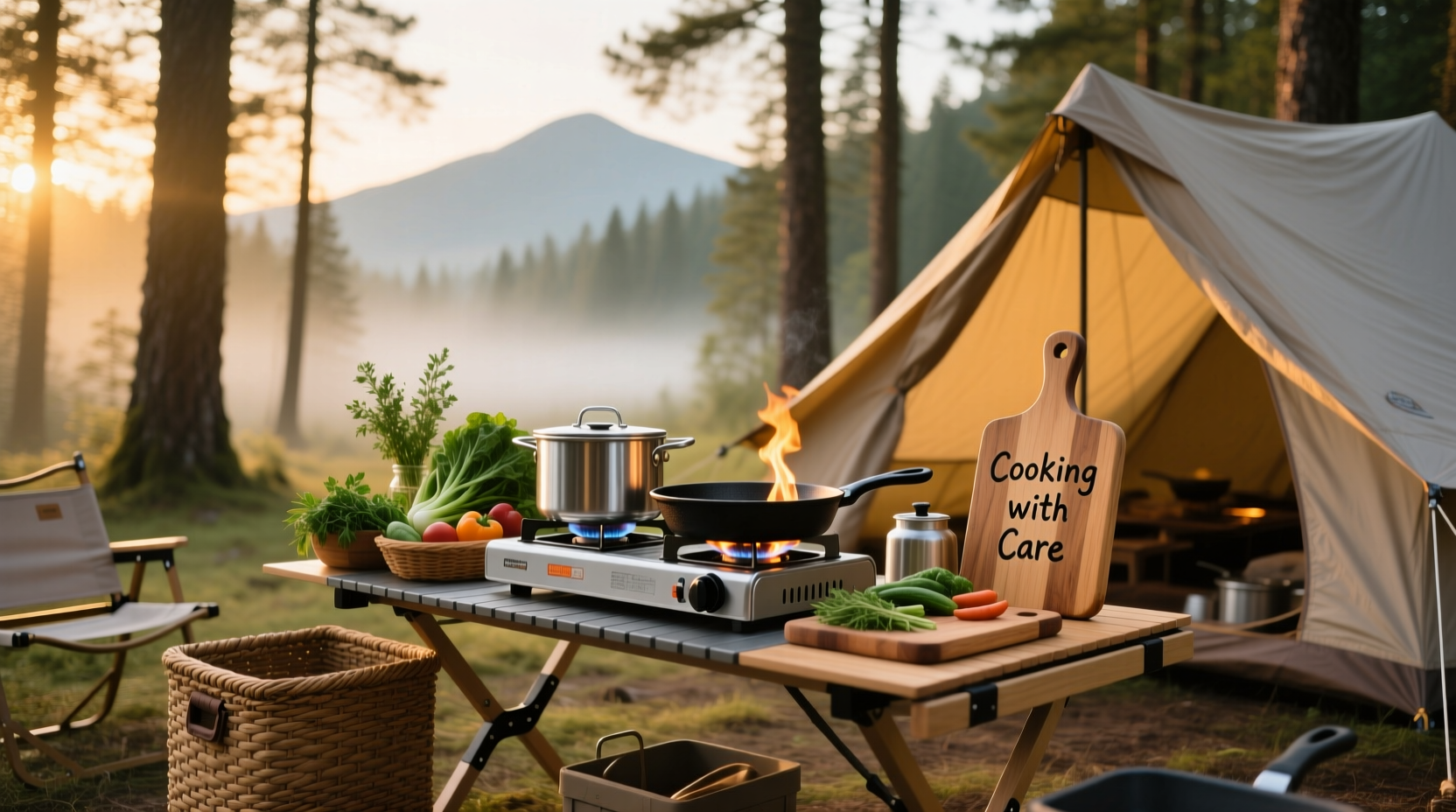 how to set up great camp kitchen