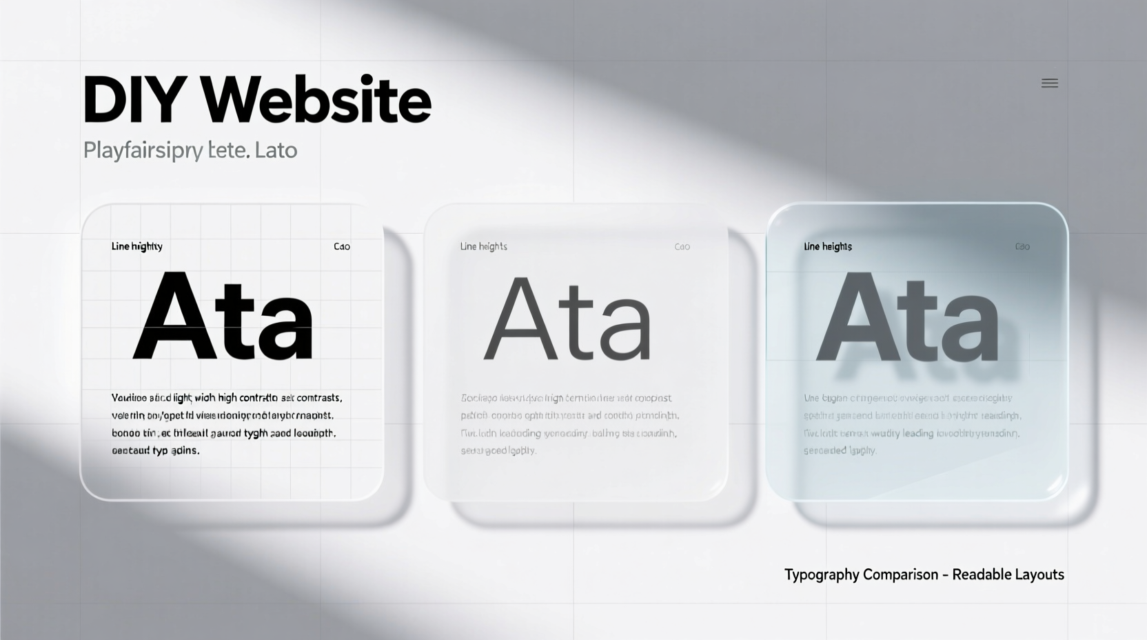 DIY website typography comparison showing readable text layouts