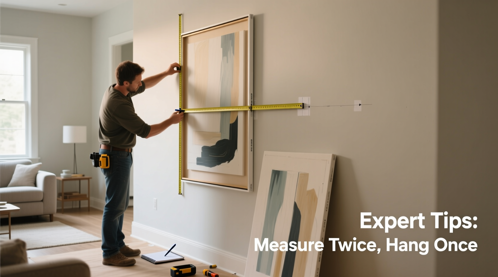 expert tips for accurately measuring your wall for large canvas art display