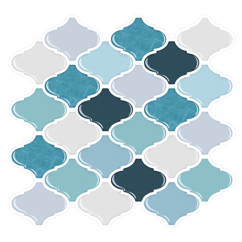 bule lantern-shaped crystal glue wall stickers 3D effect DIY waterproof wallpaper 3d wallpaper for kitchen