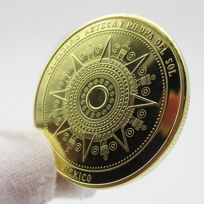 マヤカレンダーメッキコインお土産マヤアステカバッジピン