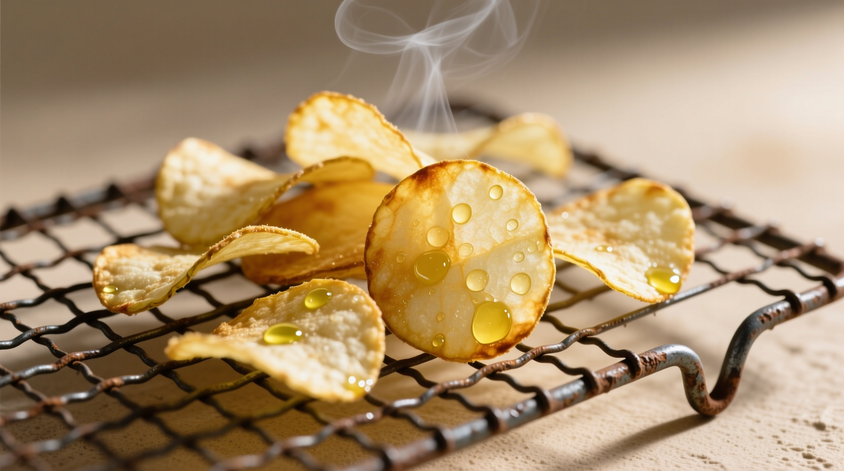 Homemade potato chips with avocado oil