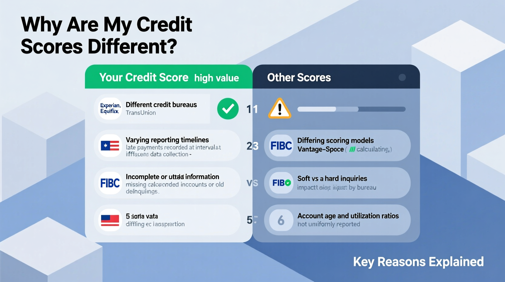 why are my credit scores different key reasons explained