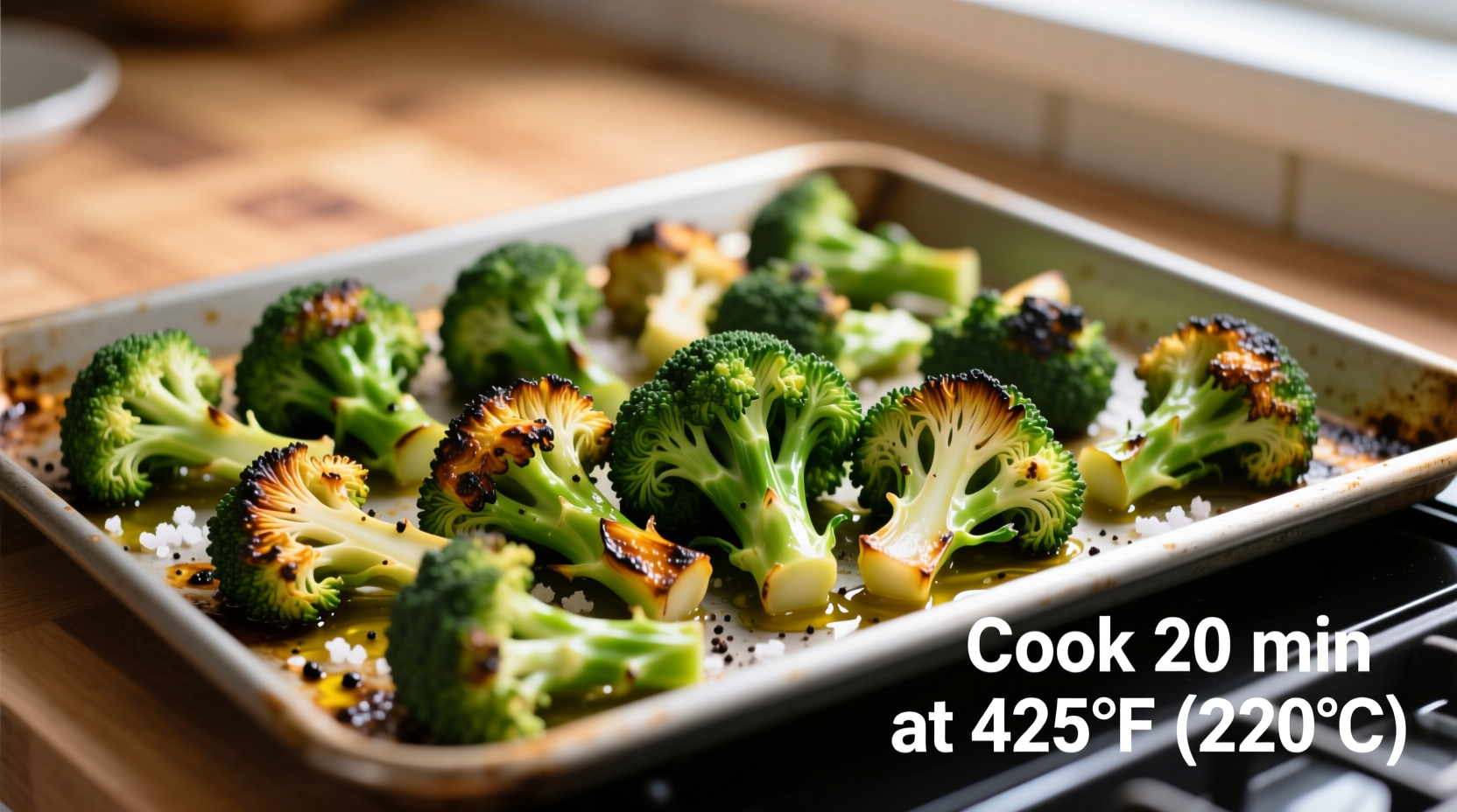 how long cook broccoli in oven
