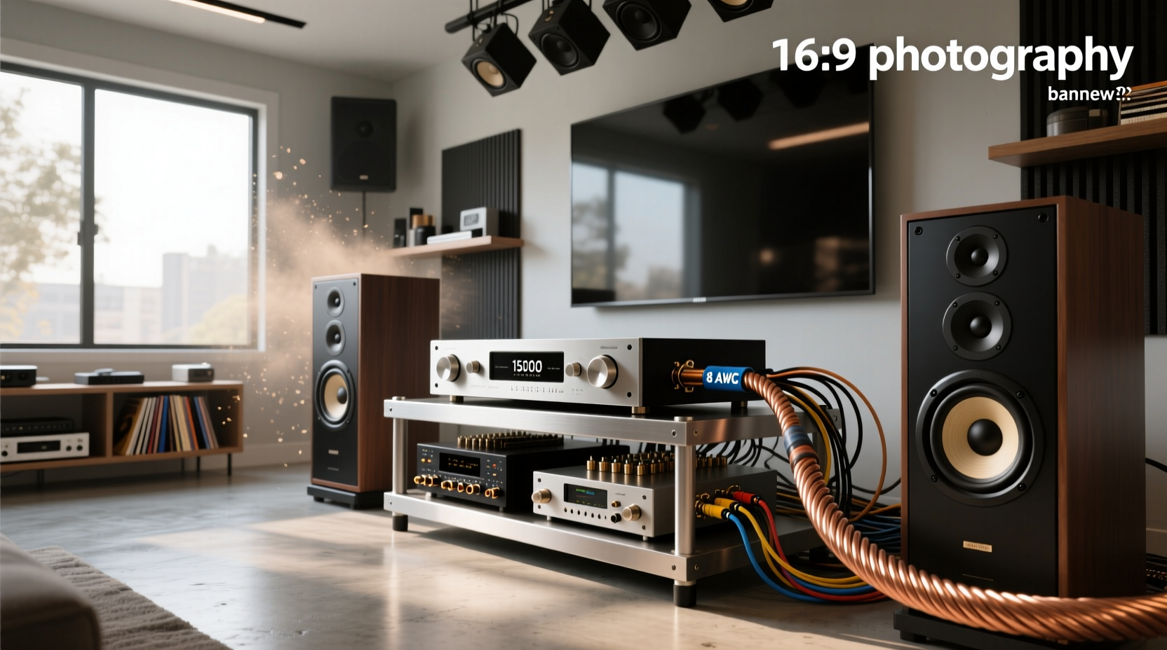 1500 watt RMS amplifier connected with thick gauge wiring