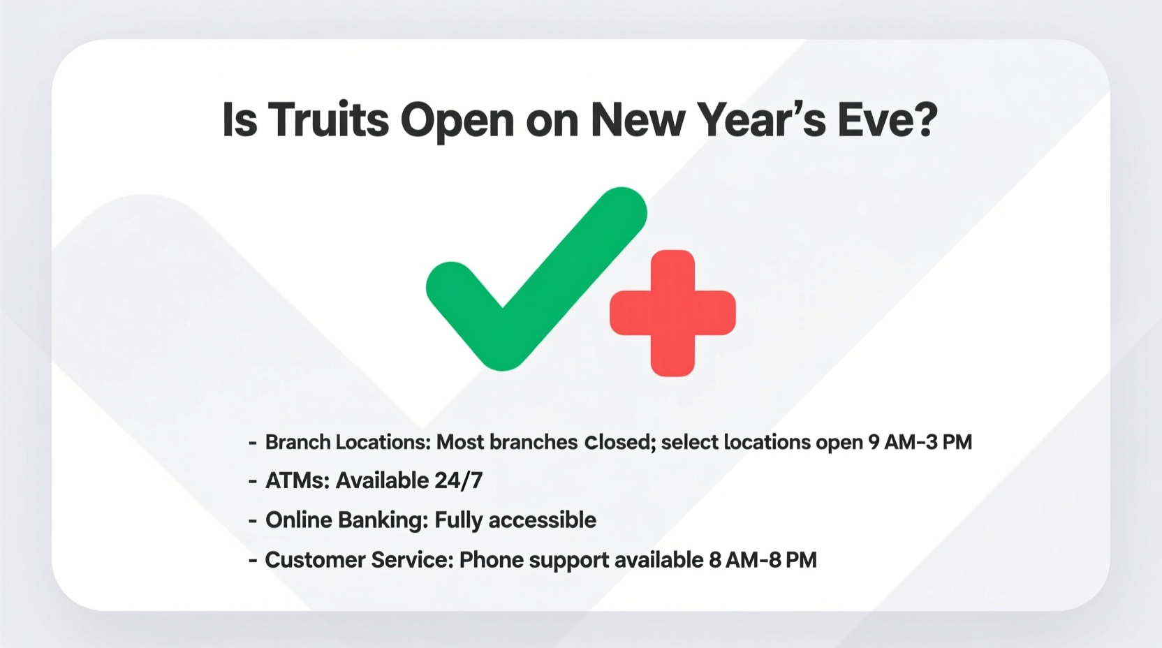is truist open on new years eve