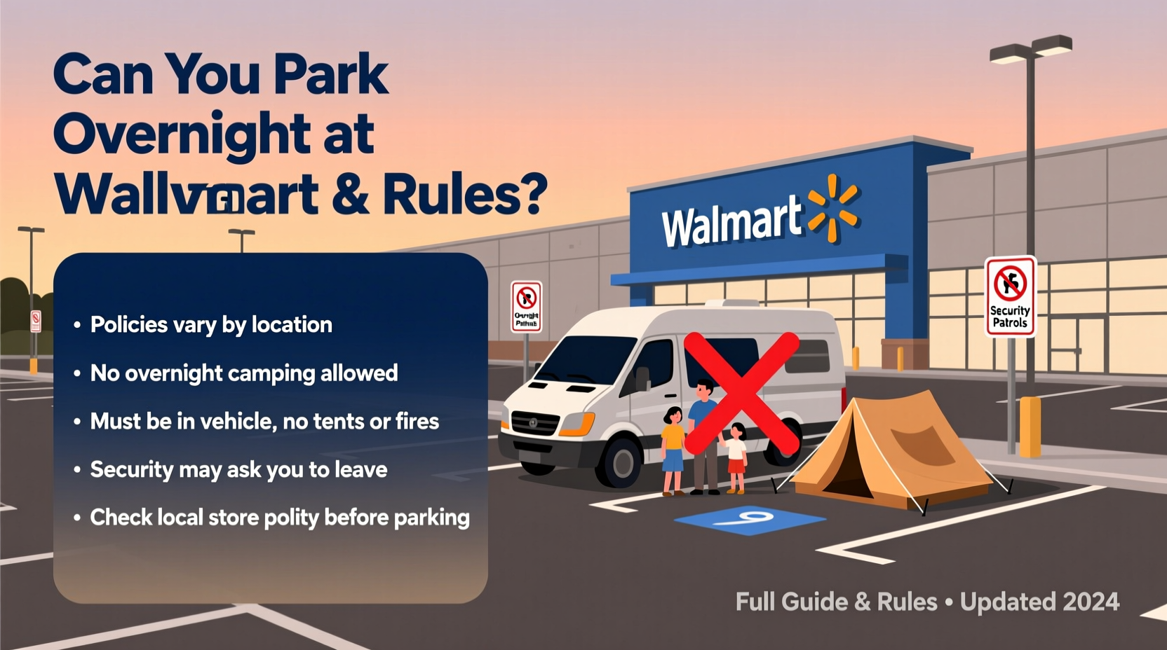 can i park my car overnight at walmart