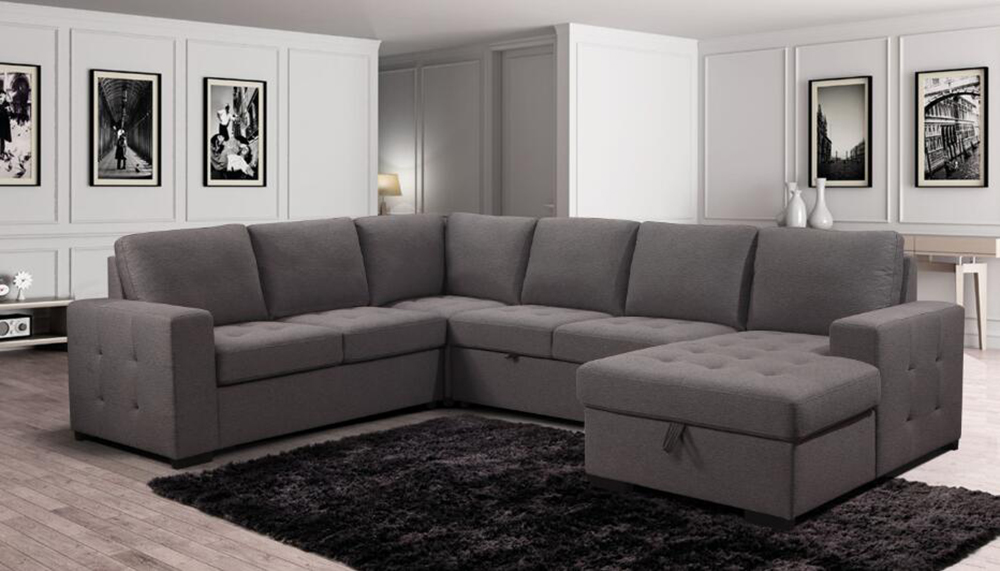 Living room sectional  sofa couch U shaped sleeper sofa bed with storage