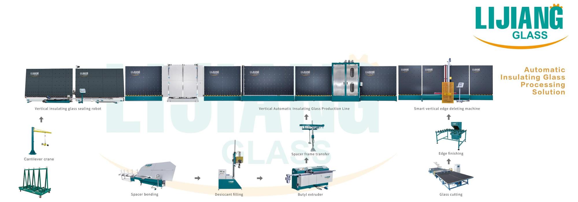 Hollow Glass Double Glazing Automatic Fabrication Machine With 6pcs Washing Brushes