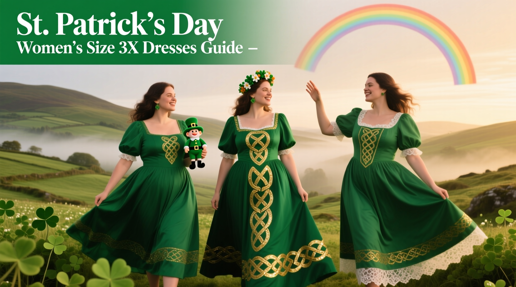st patricks day womens size 3x dresses