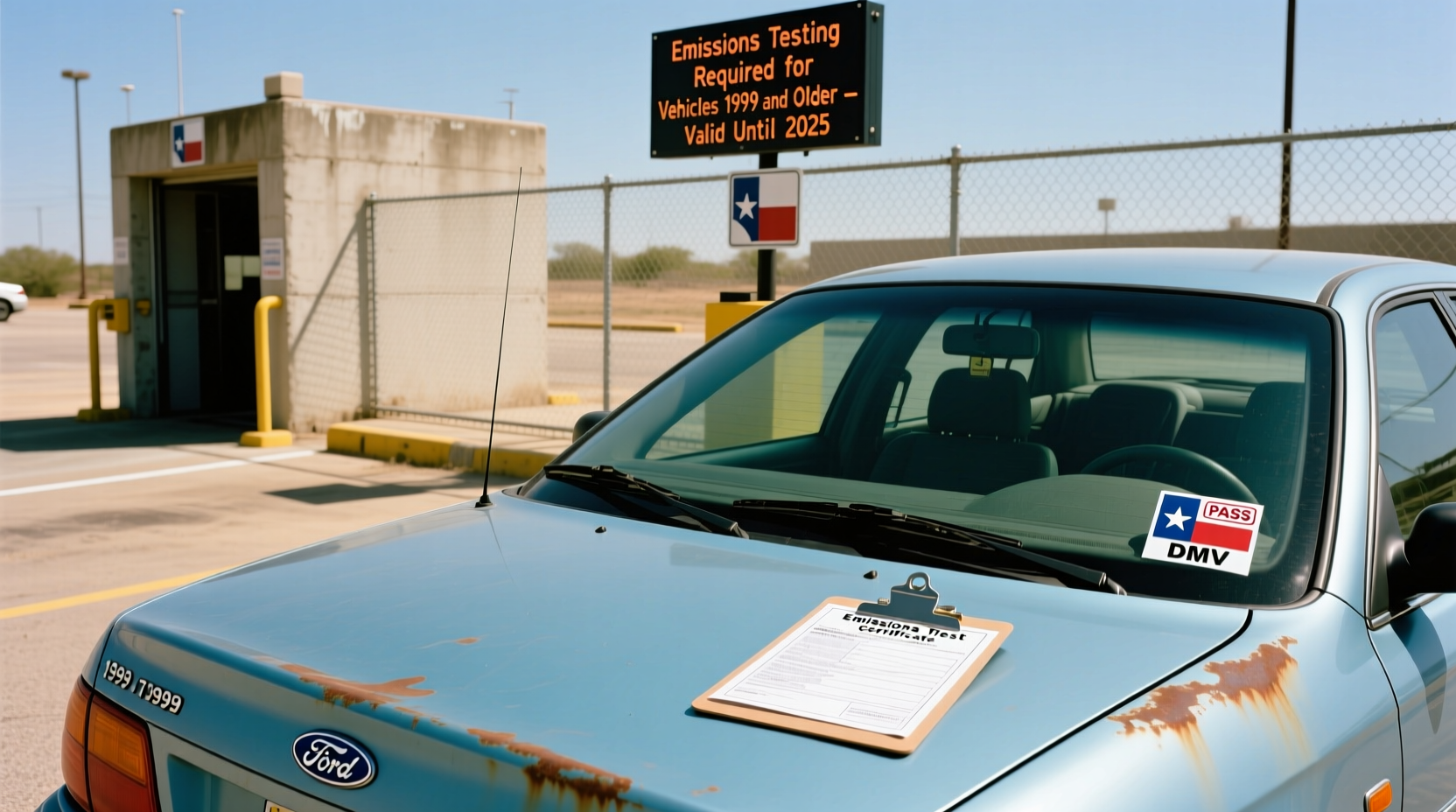 does a 1999 car need emissions in texas