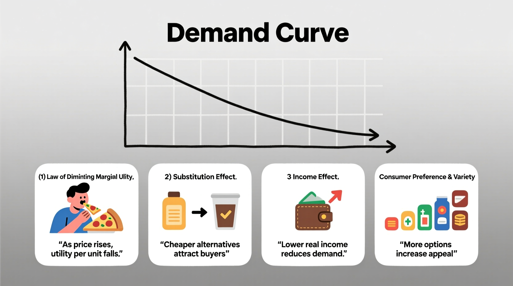 why does the demand curve slope downward key reasons explained