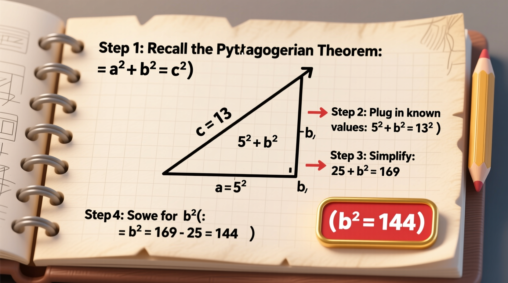 step by step guide how to find b squared using the pythagorean theorem explained