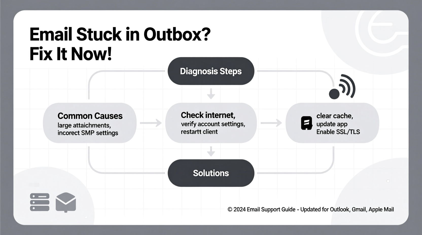 email stuck in outbox reasons how to fix it