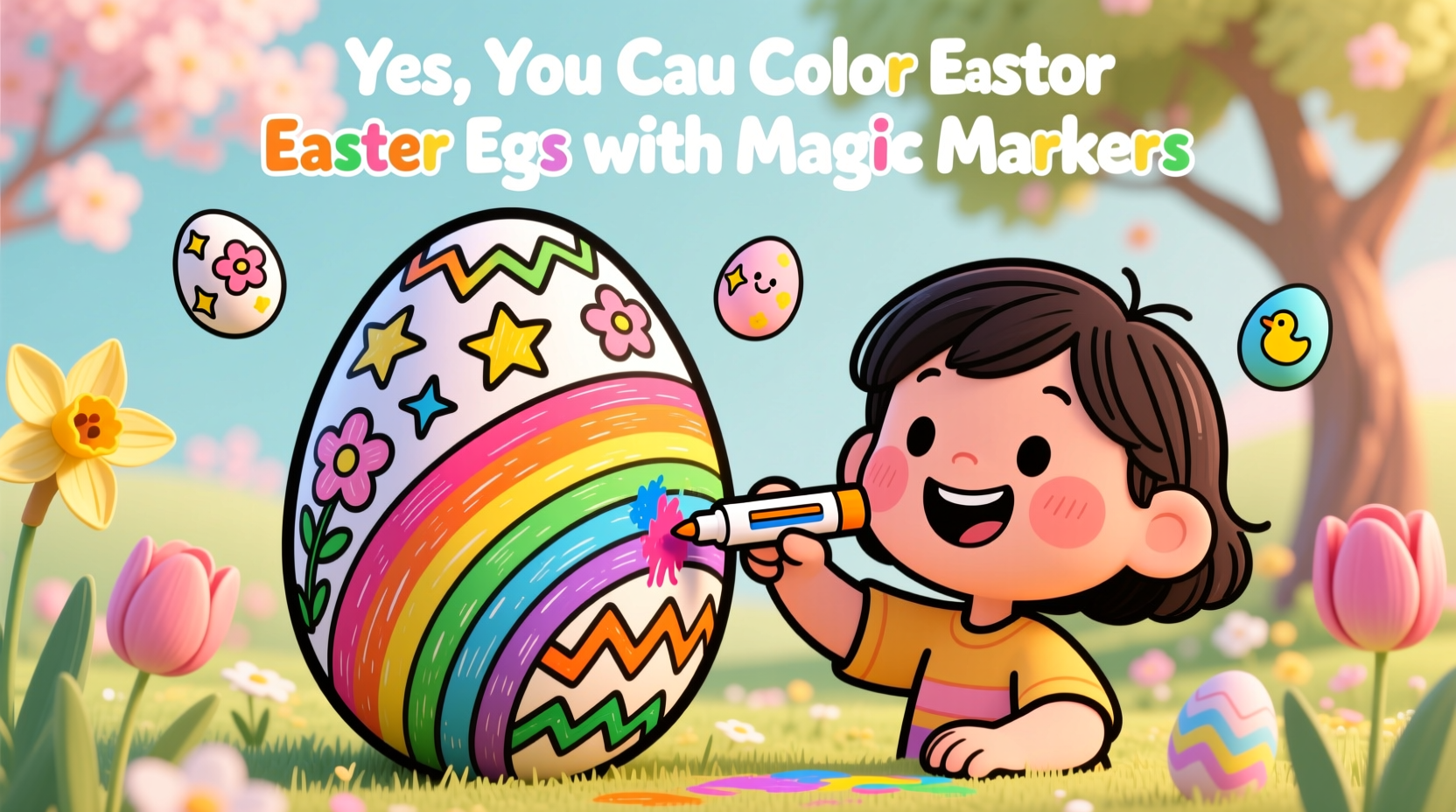 can you color easter eggs with magic markers