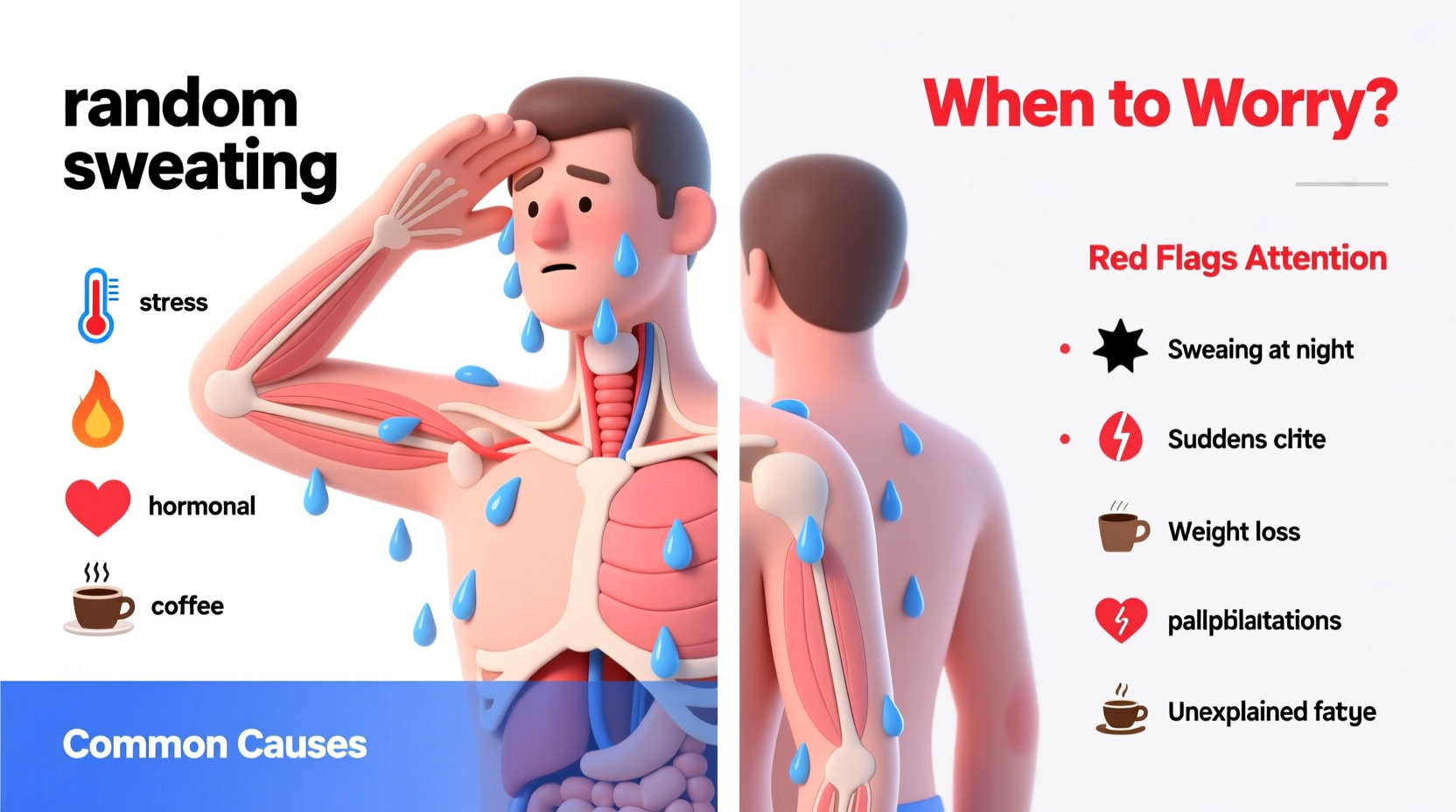 random sweating what causes it and when to worry