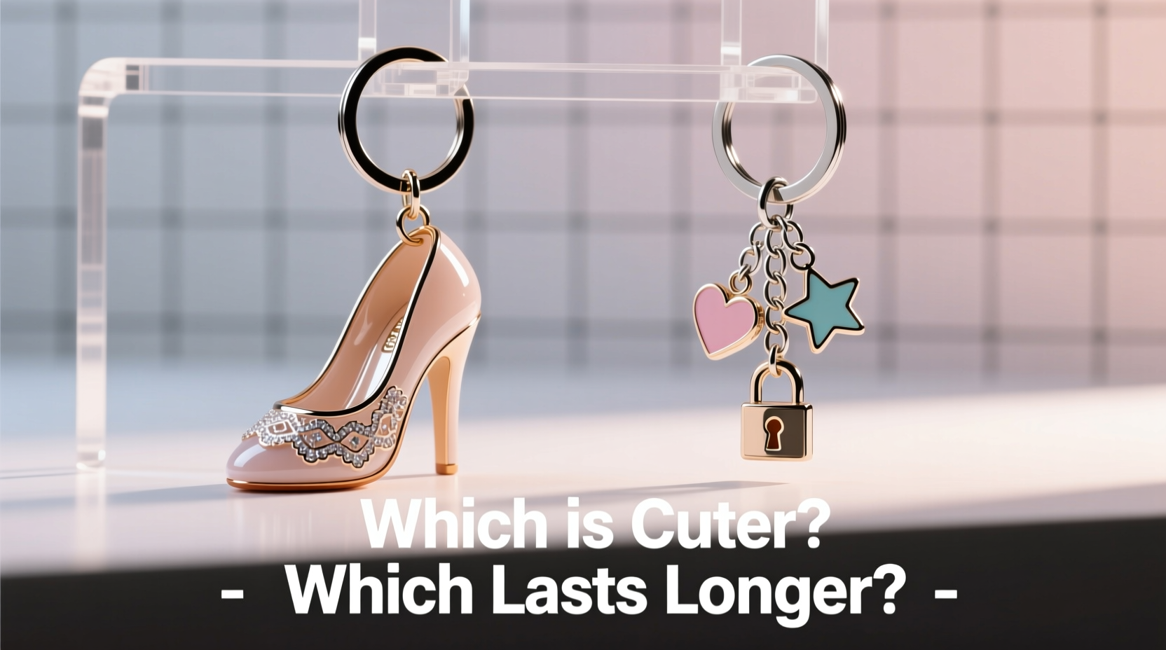 high heel keychain vs charm keychain which ones cuter and lasts longer