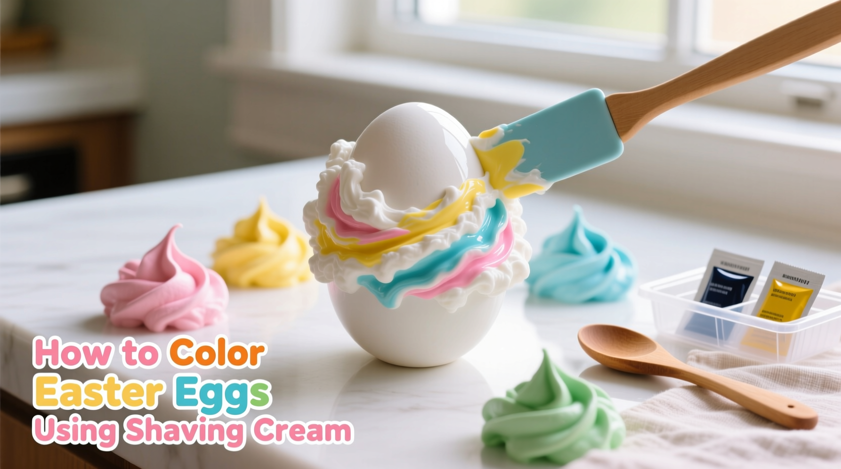 How to Color Easter Eggs Using Shaving Cream