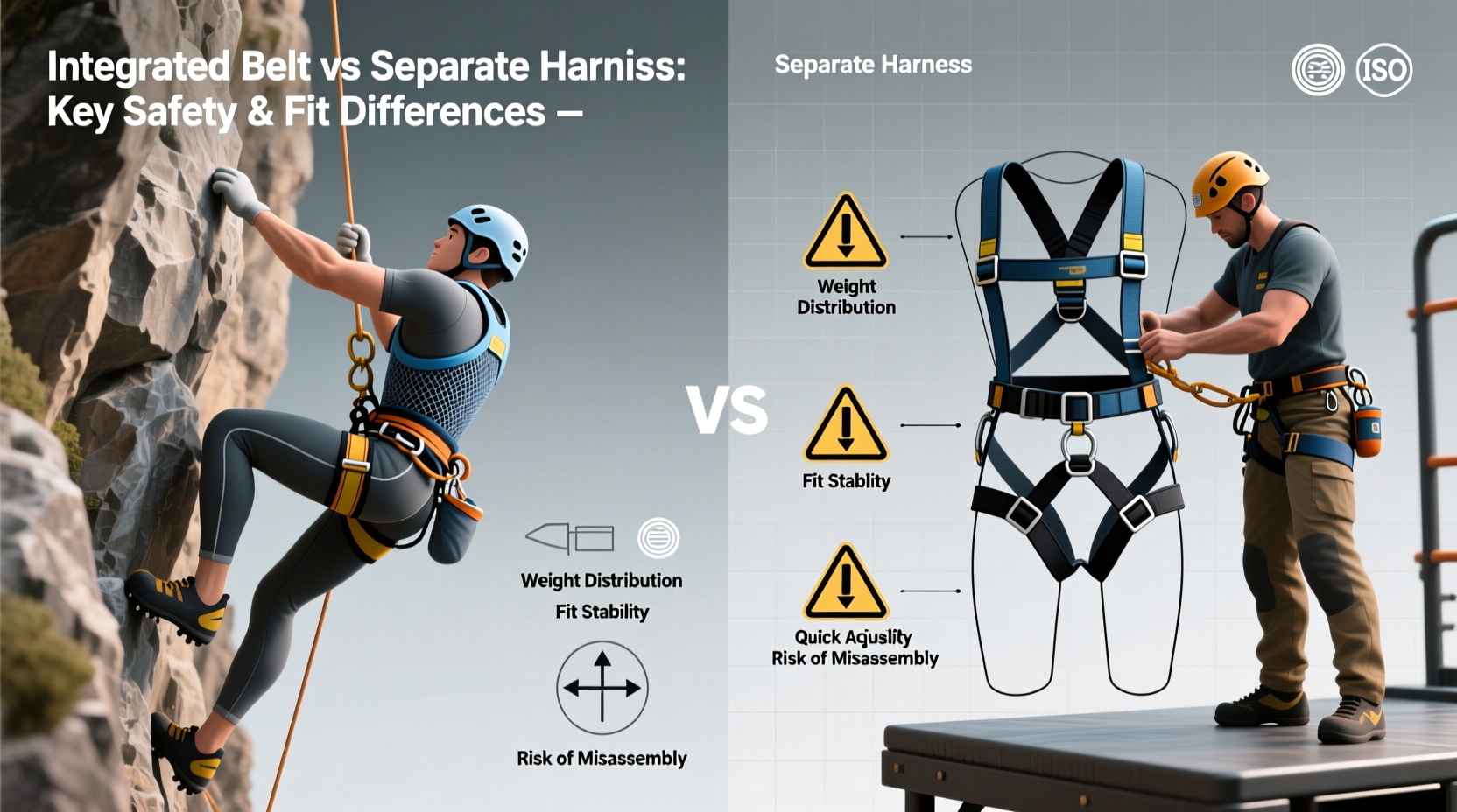 integrated belt vs separate harness