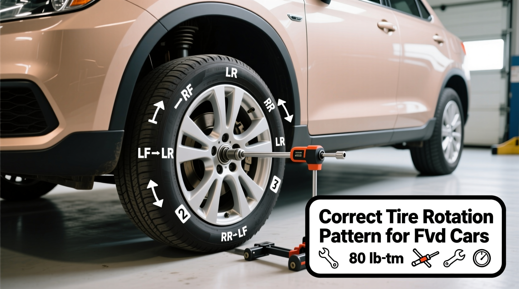 how do you rotate tires on front wheel drive car