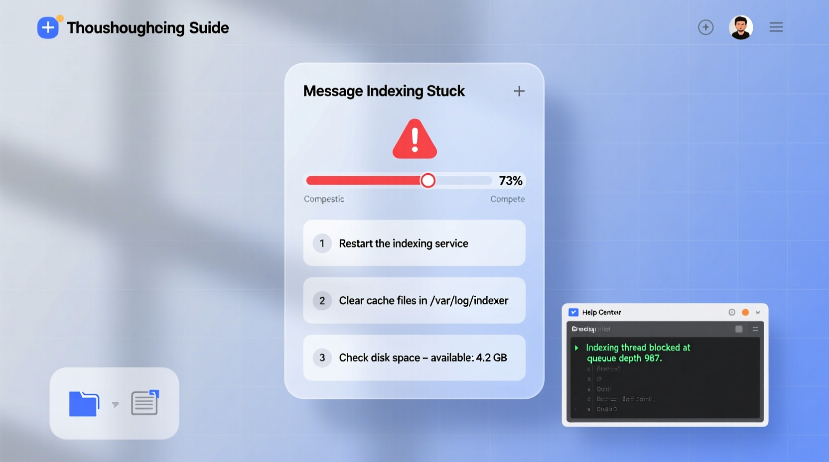 why is message indexing stuck troubleshooting solutions