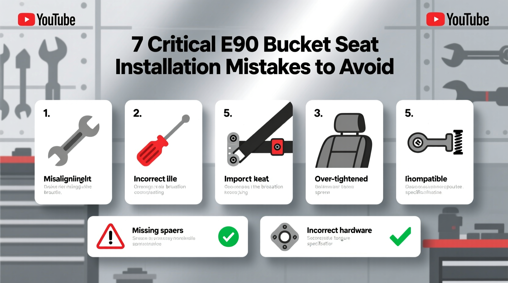 e90 bucket seat mistakes