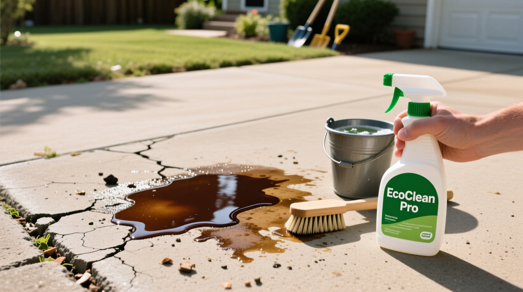 how to remove oil stains from driveway